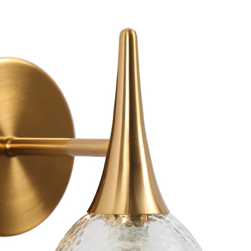 Suvy Modern 1-Light Gold Bathroom Vanity Lights Dimmable Wall Sconces - 5'' L x 7'' W x 9.5'' H
