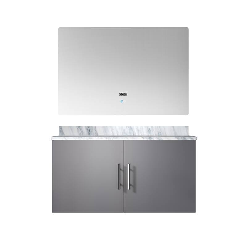 36-inch Bathroom Vanity with Marble Top, Soft Close Features,and Mirror -Scratch & Stain Resistant Countertop - 36 in ,DARK GREY,Carrara Marble Countertop - DARK GREY