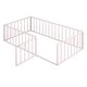 preview thumbnail 14 of 30, Twin Size Metal Floor Bed Frame with Fence and Door for Kids' Bedroom