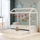 preview thumbnail 1 of 7, Twin Size House Bed with Trundle, Can be Decorated, White White