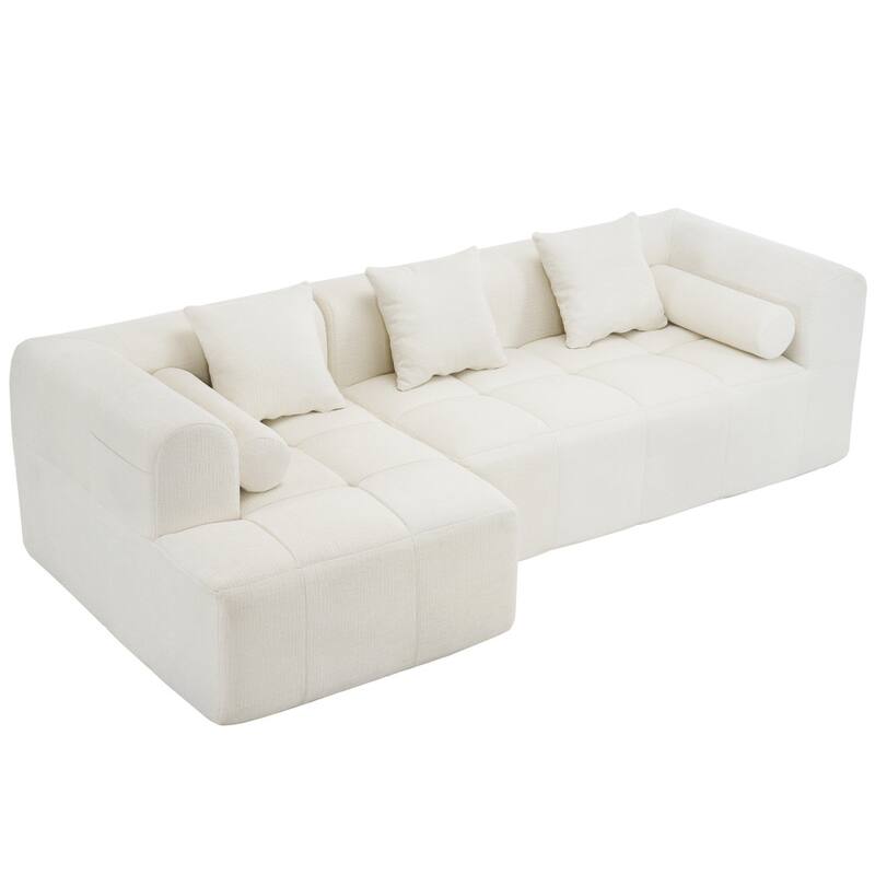 101.2" Modular Free-combined Sectional Sofa with Deep Seating and Two Side Pockets