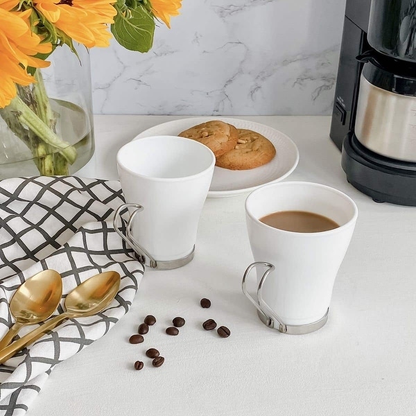 Bormioli Rocco Tea Cup - Opal Glass (No Handle) with Unicon Design, Set of 12, 7.25 oz並行輸入 Mug 8 3&frasl;4 oz Milky