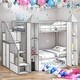 preview thumbnail 2 of 10, Castle-Shaped Twin over Twin Bunk Bed with Storage