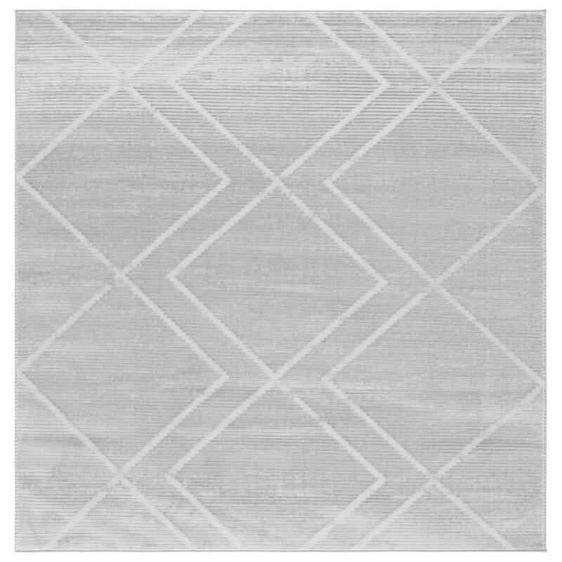 SAFAVIEH Carter Anasztazia Modern & Contemporary Rug - 6'7" Square - Grey/Light Grey