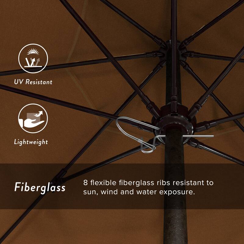 California Umbrella 7.5' Venture Series Patio Umbrella, Bronze Aluminum Pole Fiberglass Ribs Push Lift, Sunbrella Cilantro