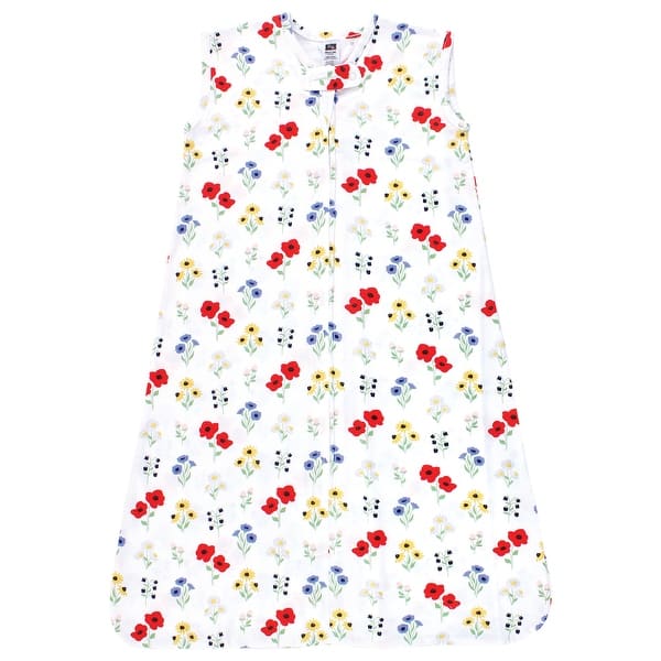 slide 1 of 1, Hudson Baby Infant Girl Cotton Sleeveless Wearable Sleeping Bag, Sack, Blanket, Wildflower 0-6 Months - Wildflower
