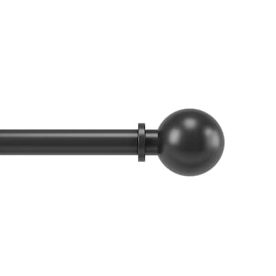 Adjustable Black Curtain Rod - 72 to 144 Inch - Modern Window Treatment Hardware - M