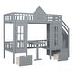 preview thumbnail 10 of 17, Twin over Twin Bunk Bed With Changeable Table,Bunk Bed Turn into Upper Bed and Down Desk