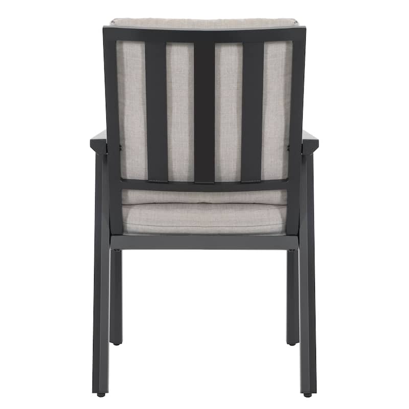 Outdoor 7-Piece Aluminum Dining Set with Soft Gray Cushion
