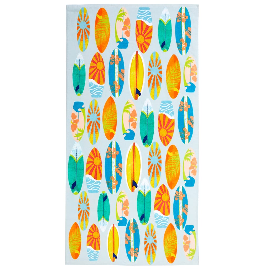 Linery & Co. 100% Cotton Printed Beach Towel for Kids, 30" x 60"