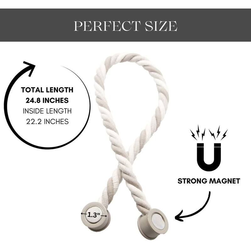 Magnetic Braided Cord Curtain Tieback Durable Woven Design Easy Use