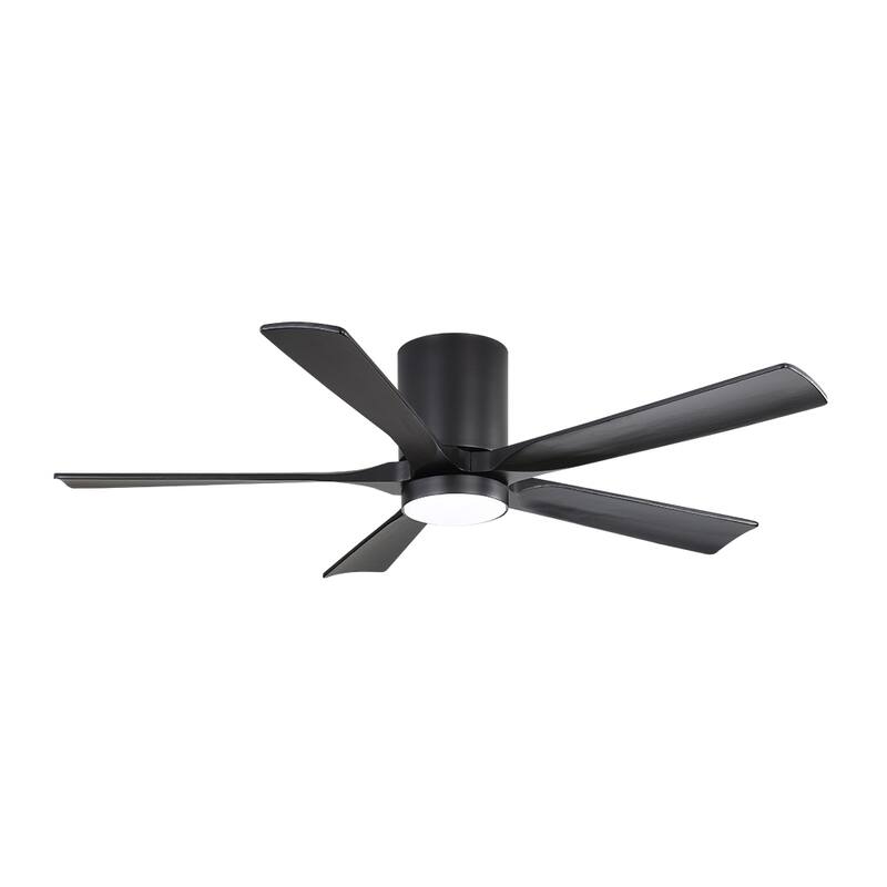 WINGBO 52" Solid Wood DC Motor Integrated LED Hugger Ceiling Fan with Remote