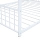 preview thumbnail 10 of 9, White Full Size Metal House Bed with Roof, Fence, and Back for Kids
