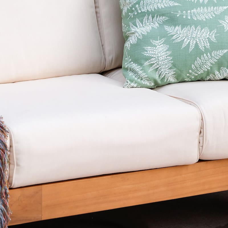Cambridge Casual Logan Teak Patio Sofa with Sunbrella Cushion