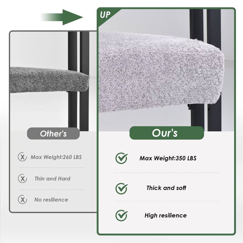 Upholstered Dining Arm Chairs with Metal Frame, Cushioned Seat & Back (Set of 2)