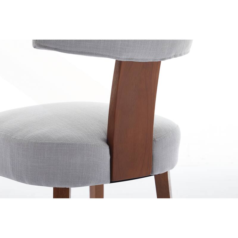 Set of 2 Fabric Modern Armless Dining Chairs