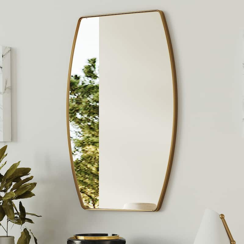 MacLuu Oblong Metal Wall Mirror - 18" x 27" - Gold
