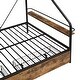 preview thumbnail 9 of 20, Metal Frame Platform Bed With Clothes Rack, Storage Shelves And 2 Drawers