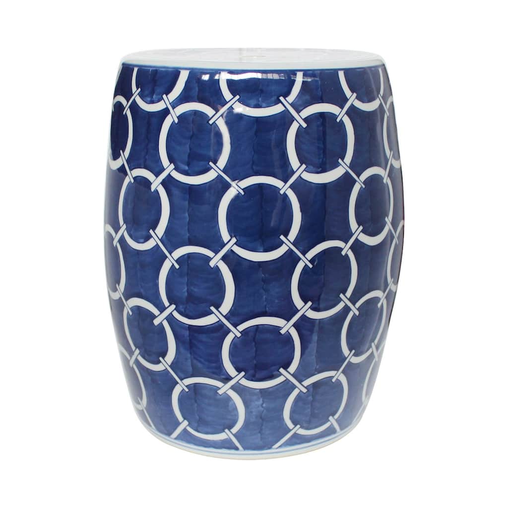 Indigo Blue Circle Garden Stool