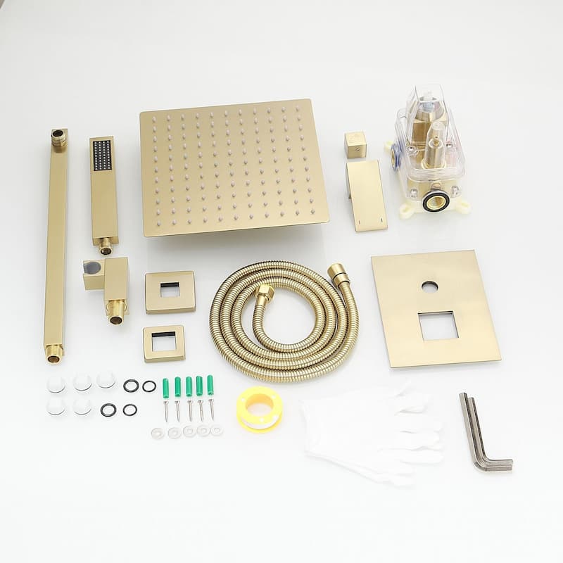 WIZ 2-Spray 12 in. Wall Mount Shower Head System Shower Faucet