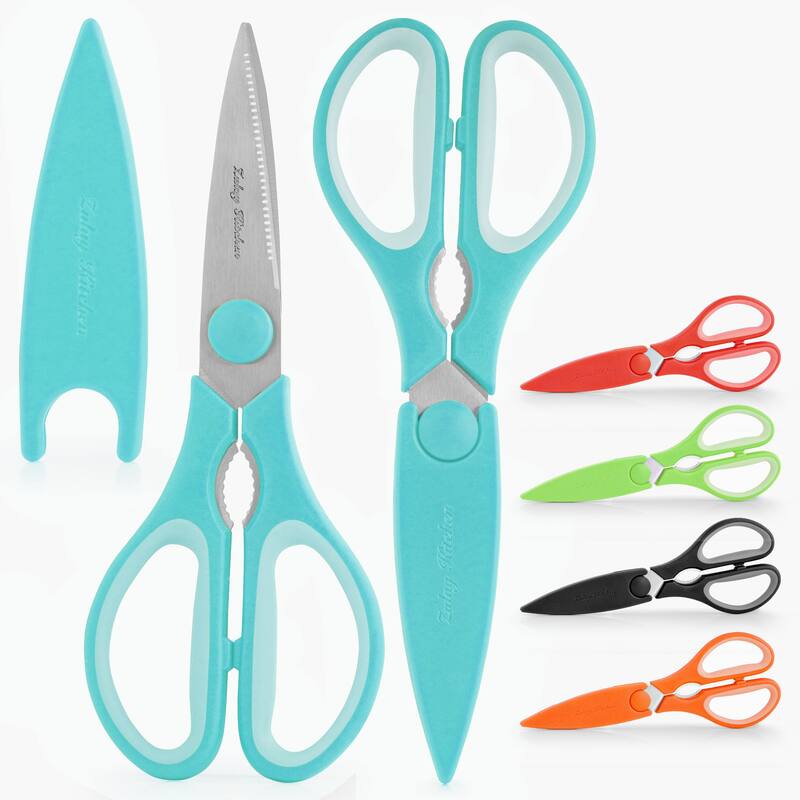 Zulay Kitchen Ultra Sharp Stainless Steel Kitchen Shears With Protective Cover