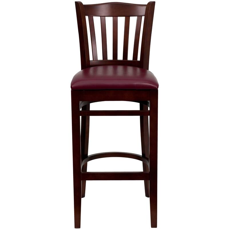 2Pk Vertical Slat Back Wood Restaurant Barstool - Hospitality Seating