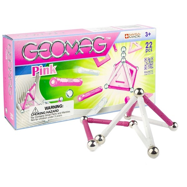 Geomag 22-Piece Construction Set with Assorted Pink Panels