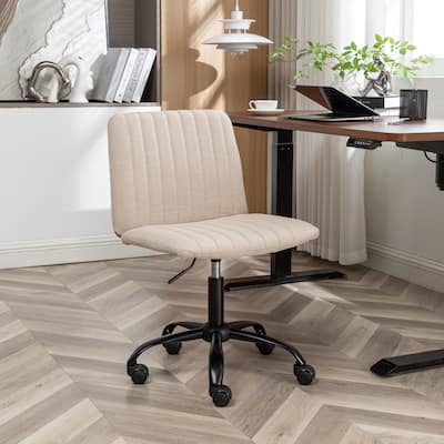 Masar Fabric Swivel Office Chair with Adjustable Height, Metal Base, and Breathable Upholstery