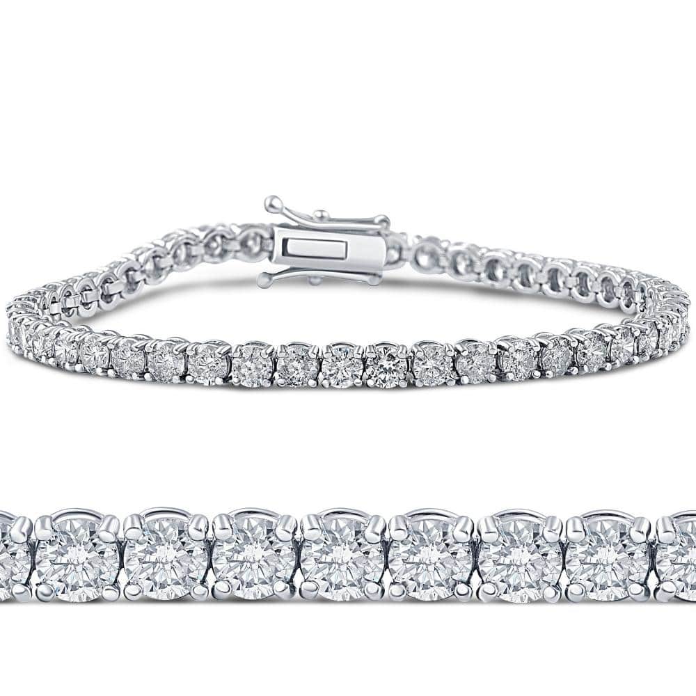 6 1/4ct Lab Grown Diamond Tennis Bracelet White Gold