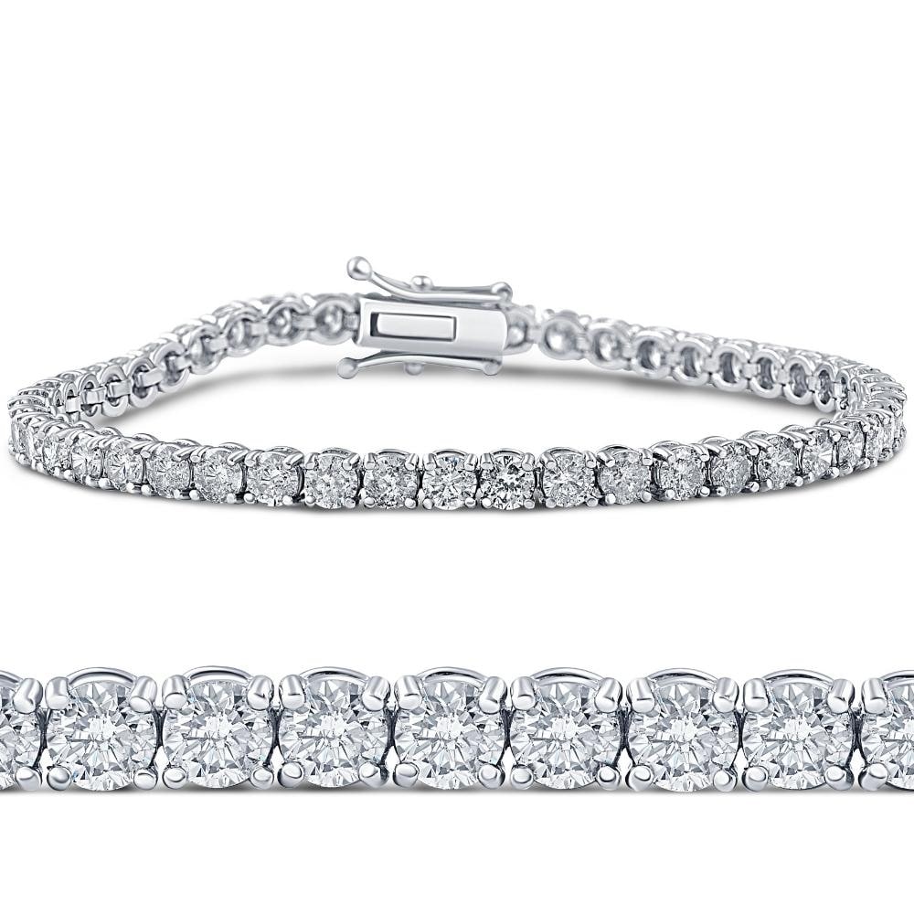 Bliss Diamond 6 1/4ct Lab Grown Diamond Tennis Bracelet White Gold