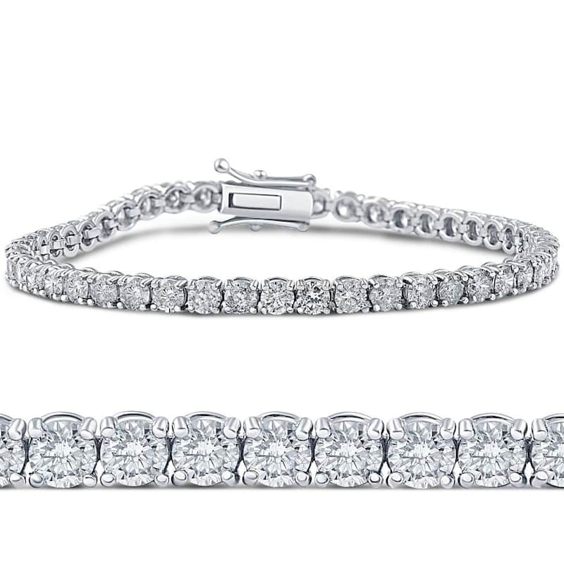 Bliss Diamond 6 1/4ct Lab Grown Diamond Tennis Bracelet White Gold - White - 7 Inch