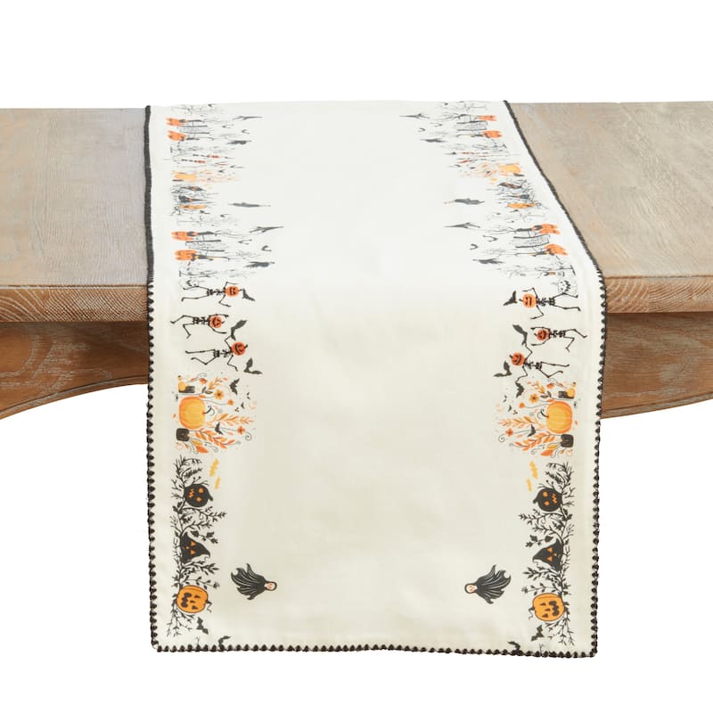 Halloween Town Table Runner - 16"x72" - Black - 16"x72"