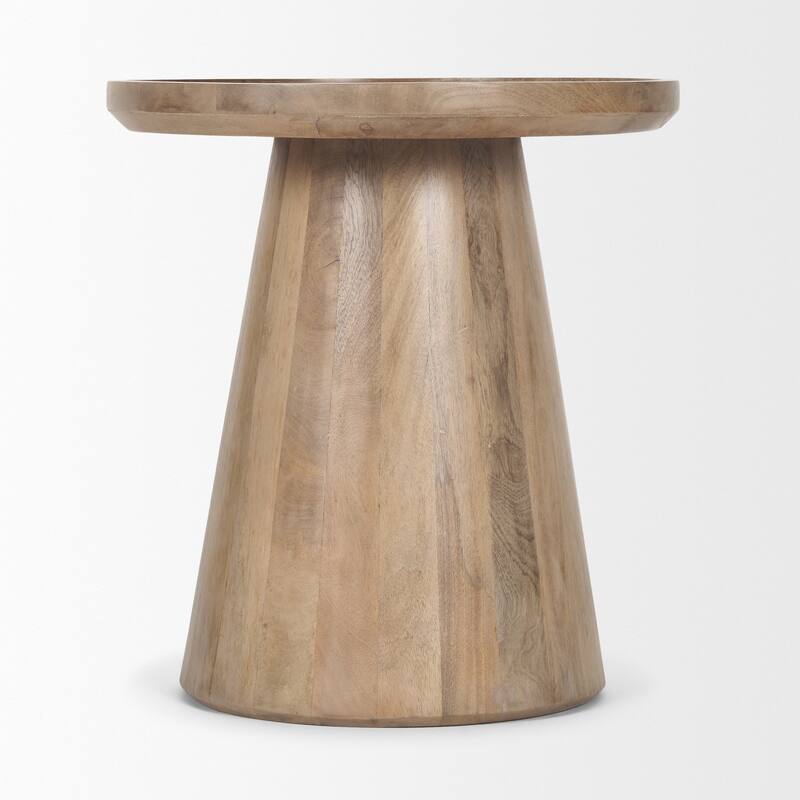 Takoda Dark Brown Wood Tapered Drum Accent Table - 19.0L x 19.0W x 20.5H
