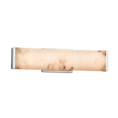 Justice Design LumenAria Latitude 19-inch Polished Chrome Wall/ Bath Bar, Faux Alabaster Shade - Silver