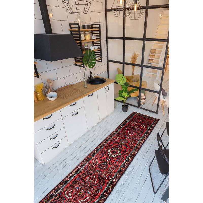 ECARPETGALLERY Hand-knotted Anadol Red Wool Rug - 2'10 x 12'9