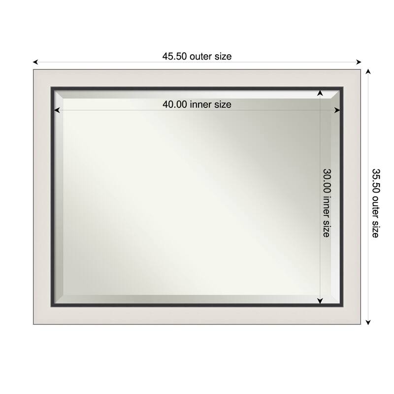 Ellie Beveled Framed Bathroom Vanity Wall Mirror - Ellie Silver Black - 46 x 36 in