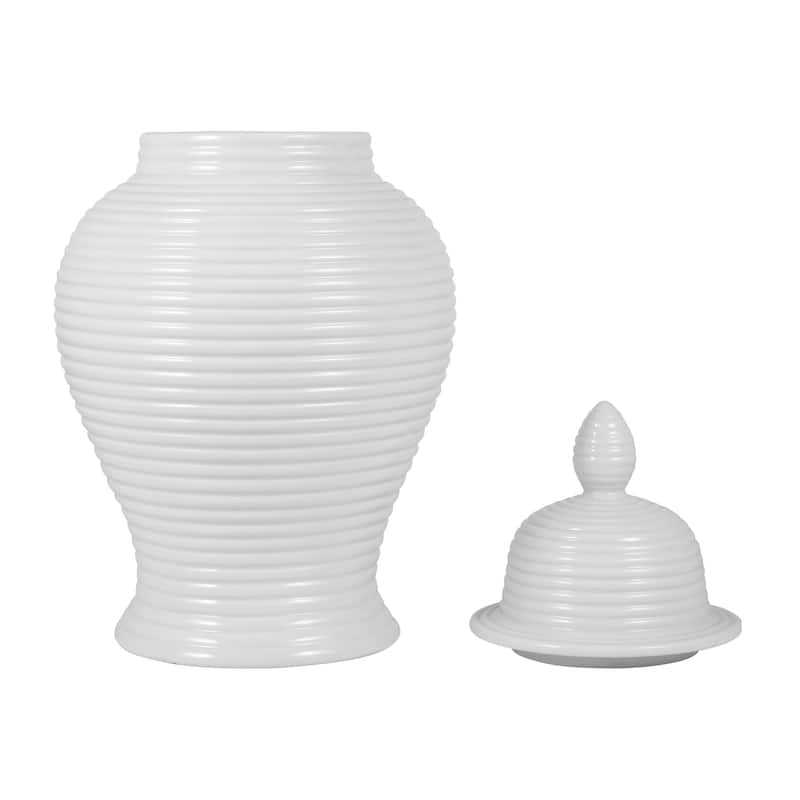 Sagebrook Home Ceramic Temple Jar - 9" x 9" x 18"