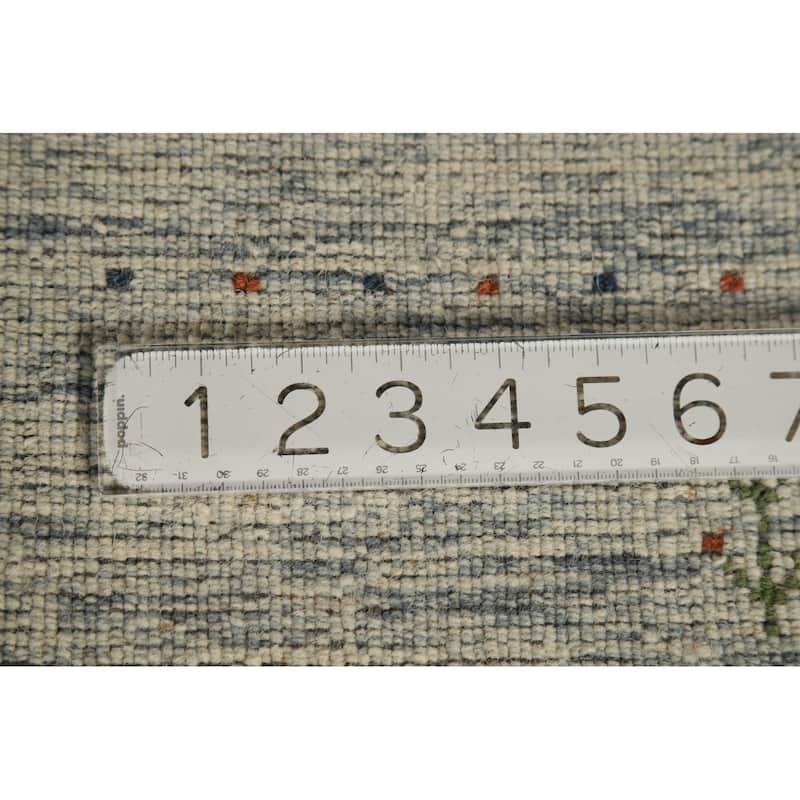 Tribal Ivory Gabbeh Oriental Area Rug Hand-Knotted Wool Carpet - 4'0" x 5'10"