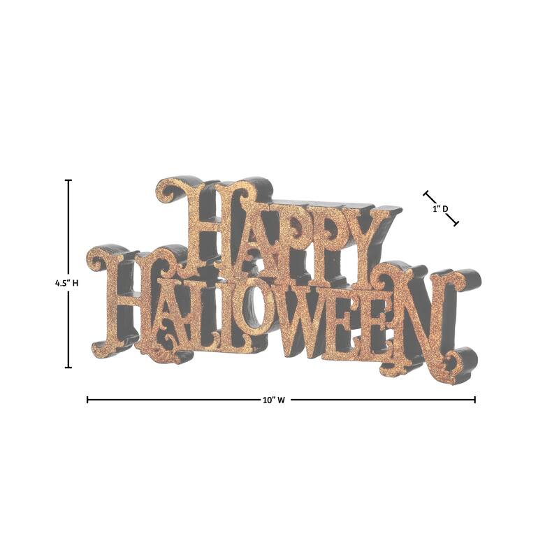 10" Glitter Resin "Happy Halloween"