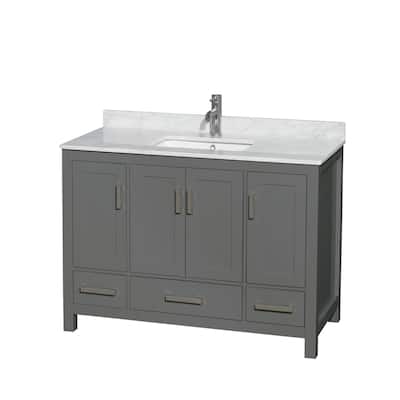 Wyndham Collection WCS141448SUNSMXX Sheffield 48" Freestanding Single