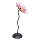 preview thumbnail 1 of 3, Fiore Bloom 23 IN Tall Pink Flower Art Glass Sculpture with Metal Stand