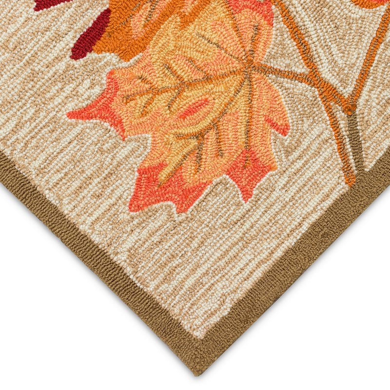 Liora Manne Ravella Falling Leaves Border Indoor/Outdoor Rug