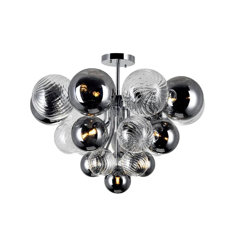 Pallocino 10 Light 25in Chrome Flush Mount - Chrome