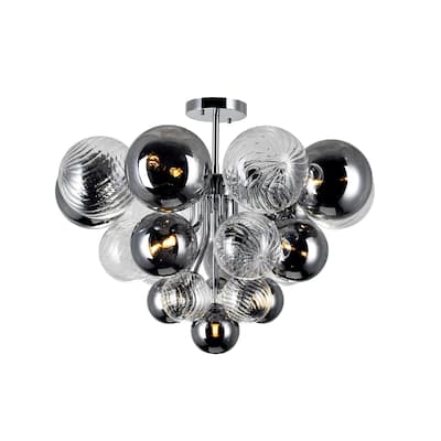 Pallocino 10 Light 25in Chrome Flush Mount