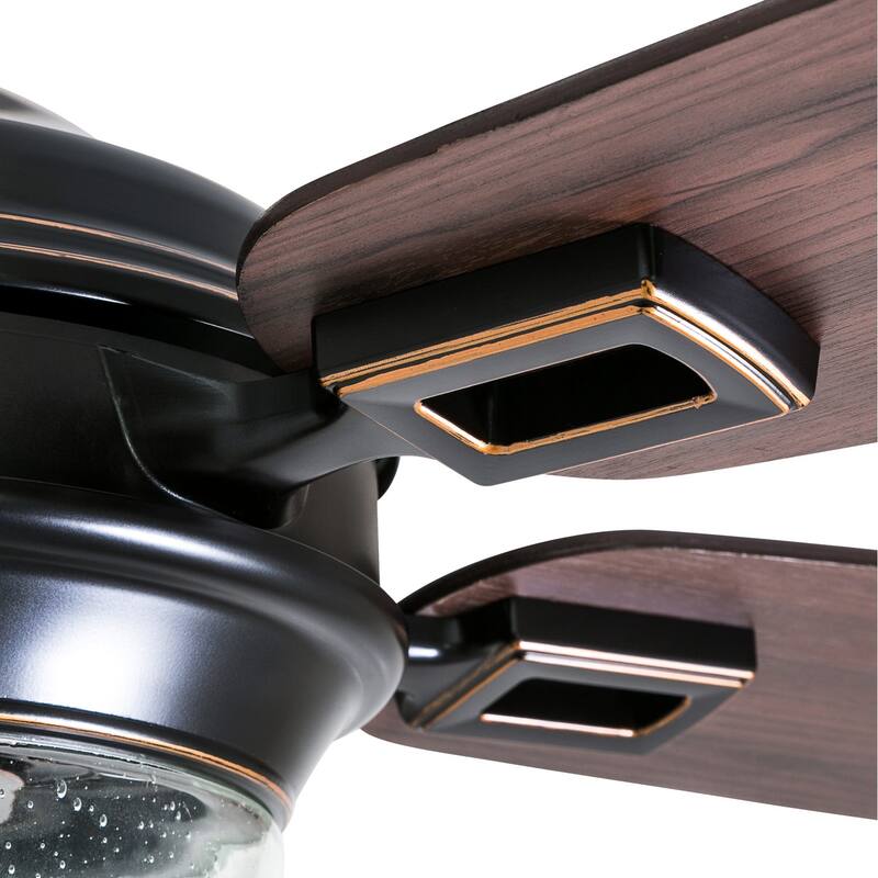 52" Honeywell Glencrest Espresso Indoor/Outdoor LED Ceiling Fan with Light, Pull Chain, ETL Damp Rated