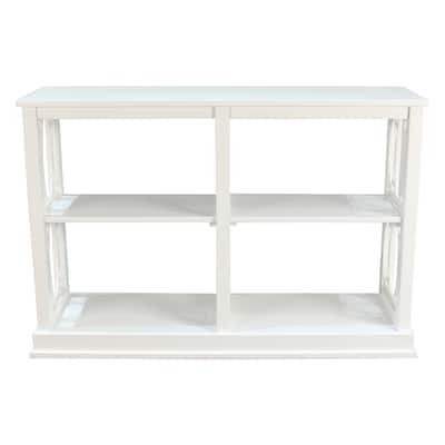 M4H Alpes Solid Wood Clean White Painted 3-tier Console Table