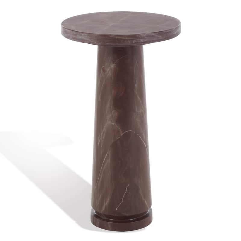 SAFAVIEH Couture Valentia Round Marble Accent Table - 10" W x 10" D x 18" H - Pink