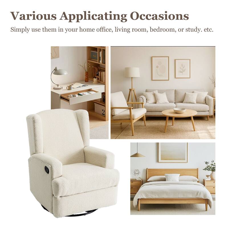 Swivel Wingback Glider Rocker Nursery Recliner Chair