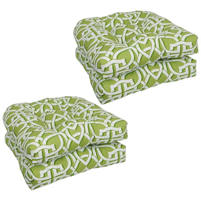 Blazing Needles 19-inch U-Shaped Dining Chair Cushions (Set of 4) - Greystone Willow