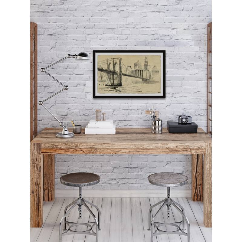 NY Brooklyn Bridge Framed Print